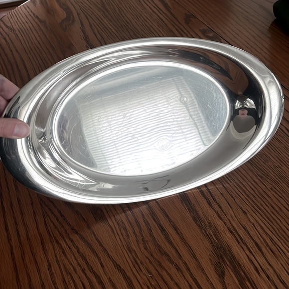 Vintage Oneida 1950s Silver Plated Oval Dinner Bread Tray 50s, 13” - Picture 3 of 7